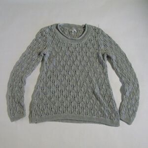 Croft & Barrow Women's Cable Open Knit Pullover Sweater Sz Small Gray